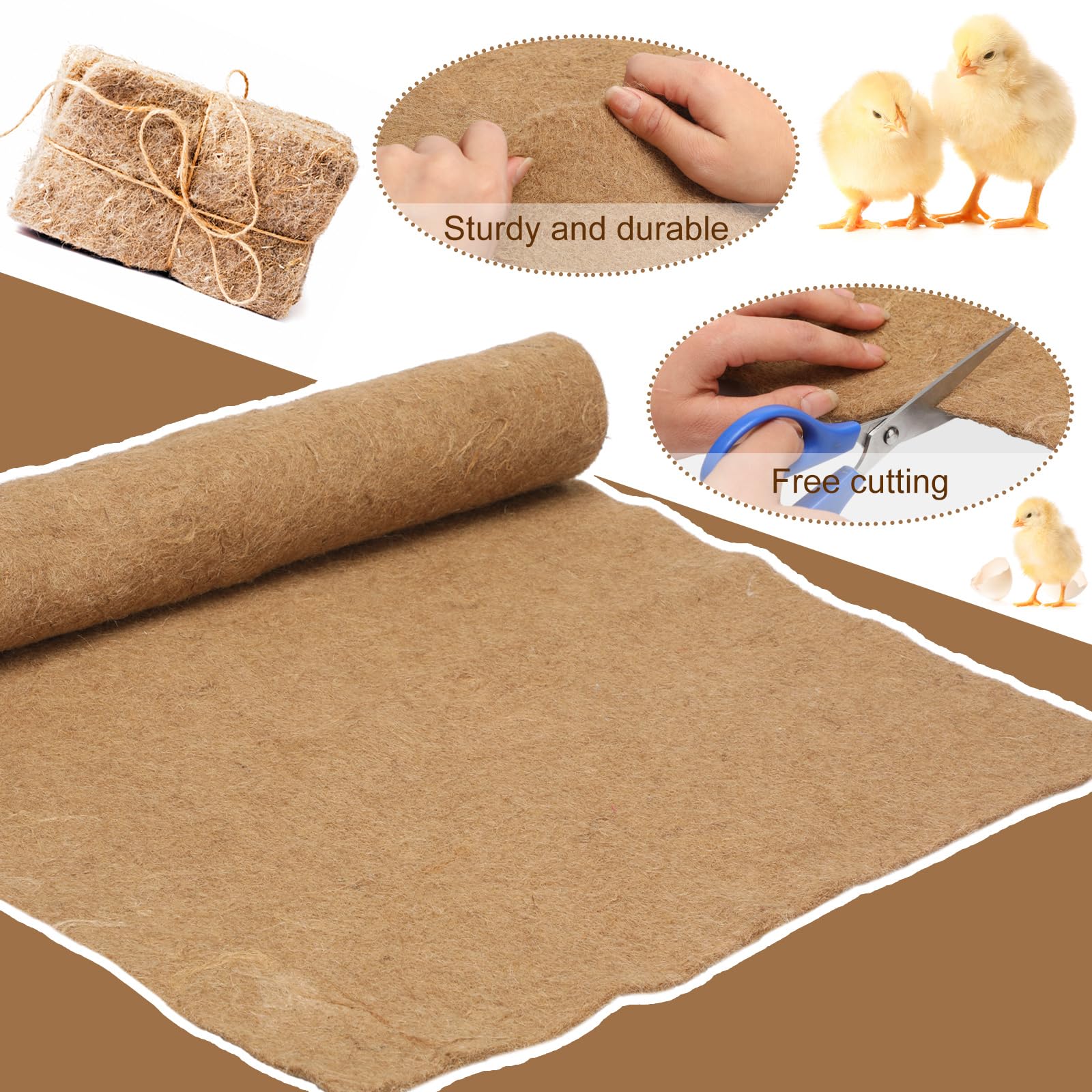 SmoothNovelty 45 x 22 inch liners cover the brooder area for easy maintenance.