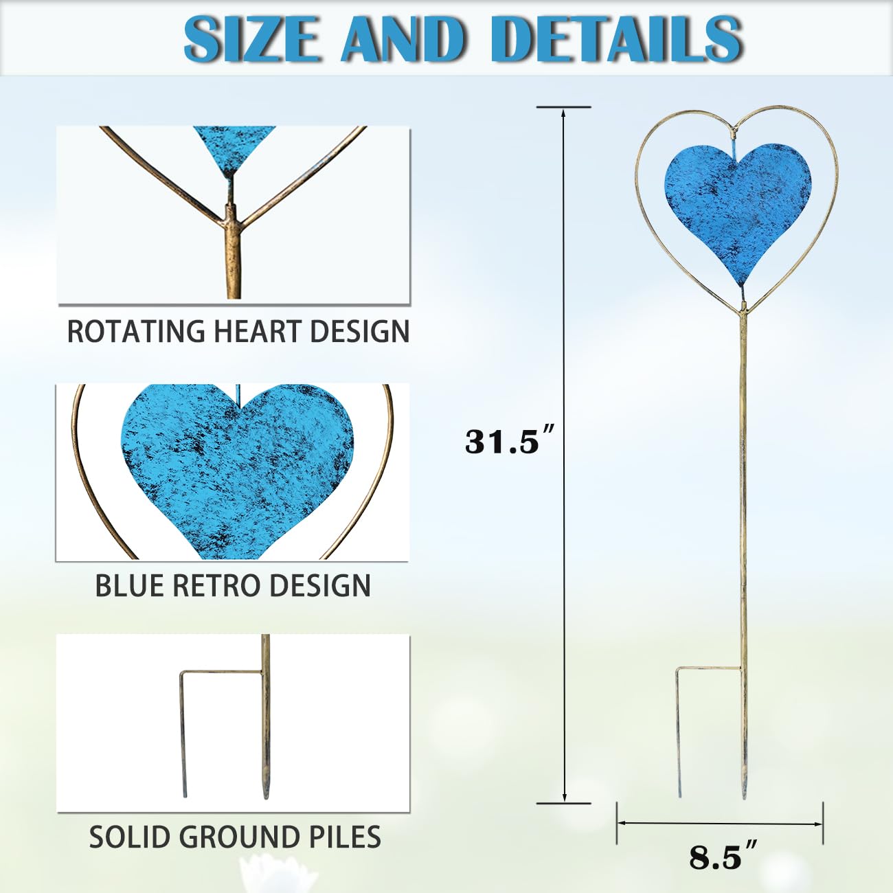 SMQLJXC handcrafted iron garden decor highlights durable, weather-ready craftsmanship