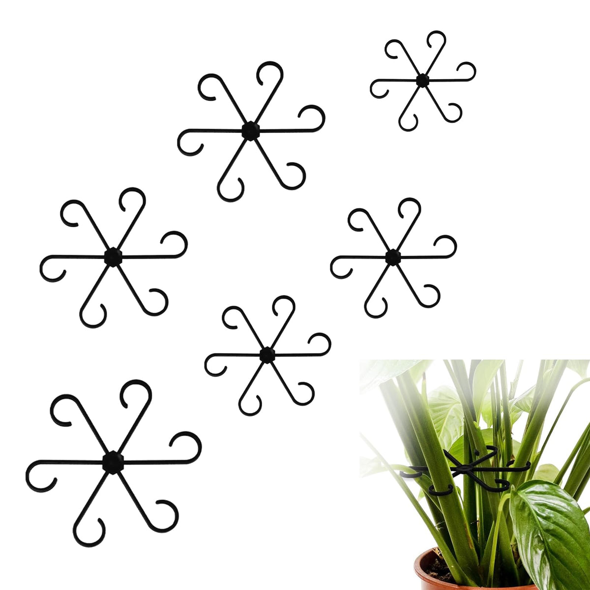 Smrtcol climbing stem supports shown in a 6-pack setup for orderly vines.