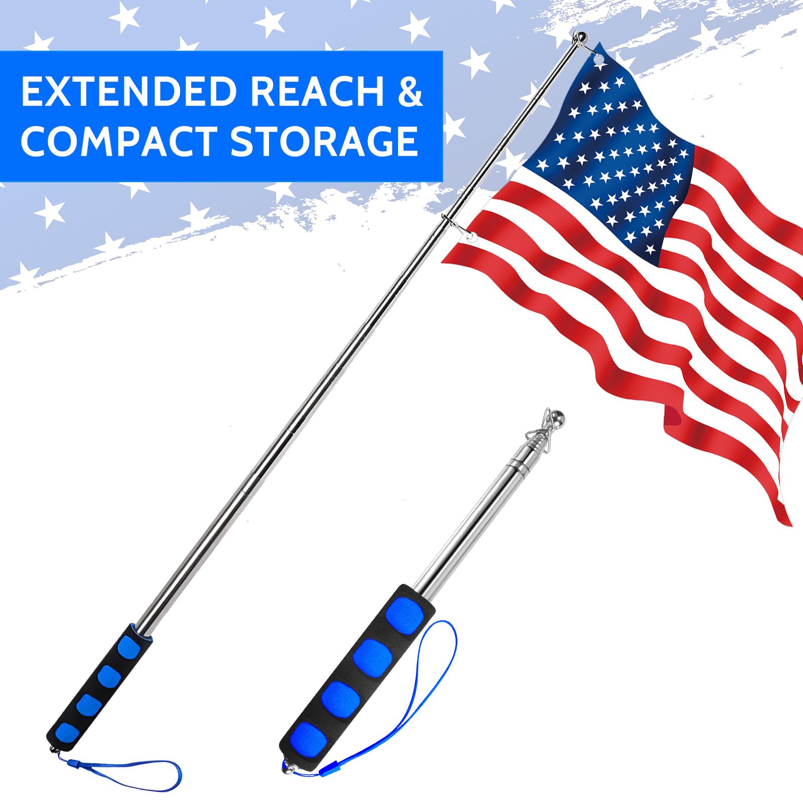 smrtcol flagpole clip system in use for rapid flag changes