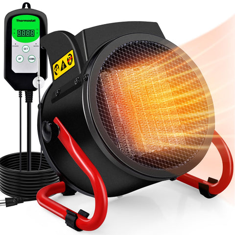 SmterCon greenhouse heater with digital thermostat display for precise winter warmth