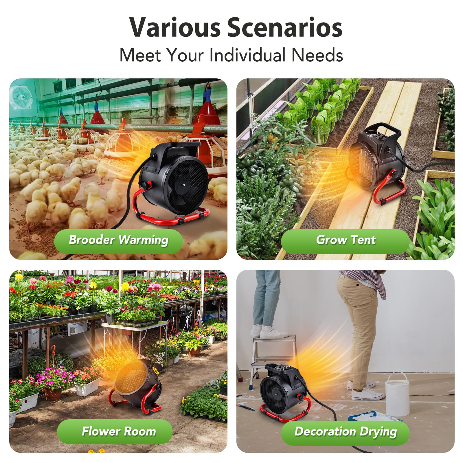 SmterCon versatile heater suitable for greenhouses, grow tents, and studios