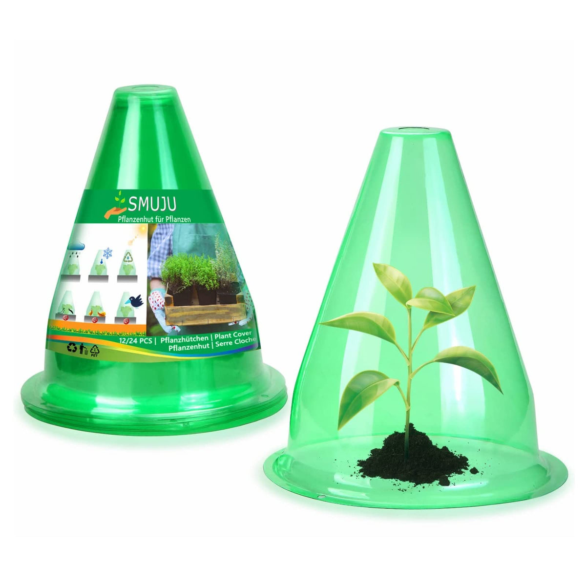 SMUJU garden cloche dome protecting seedlings while allowing sunlight