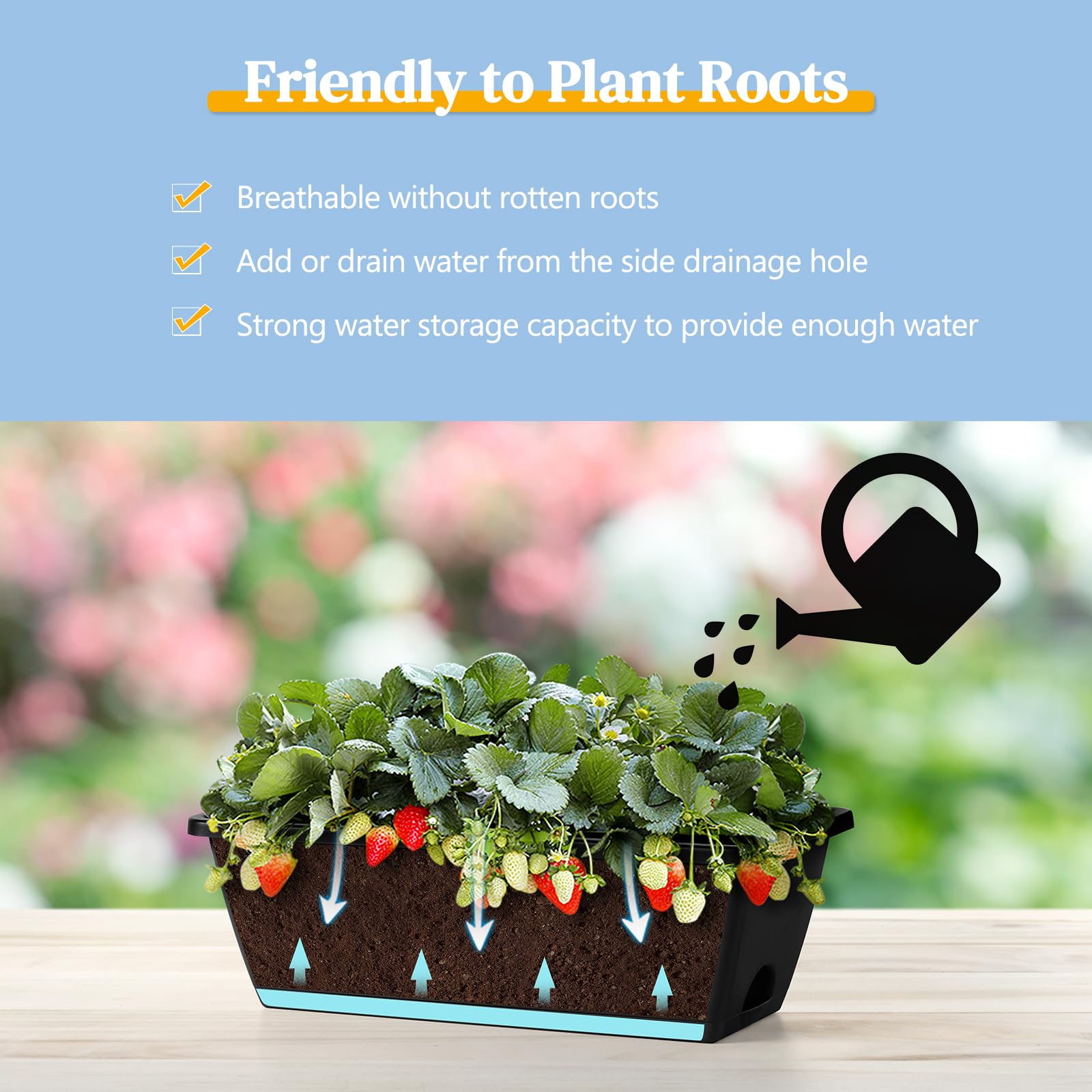 smusei planters feature drainage holes and water inlets for tidy watering