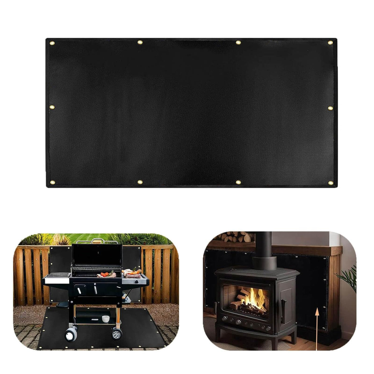 Smyhlf-us heat shield for grill wall guard protects walls from heat and splatter