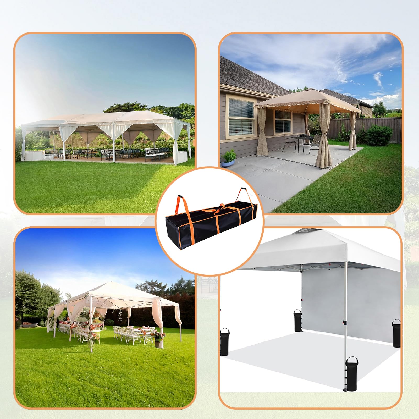 Smyhlf-us large tent storage bag orange fabric easy to spot at events
