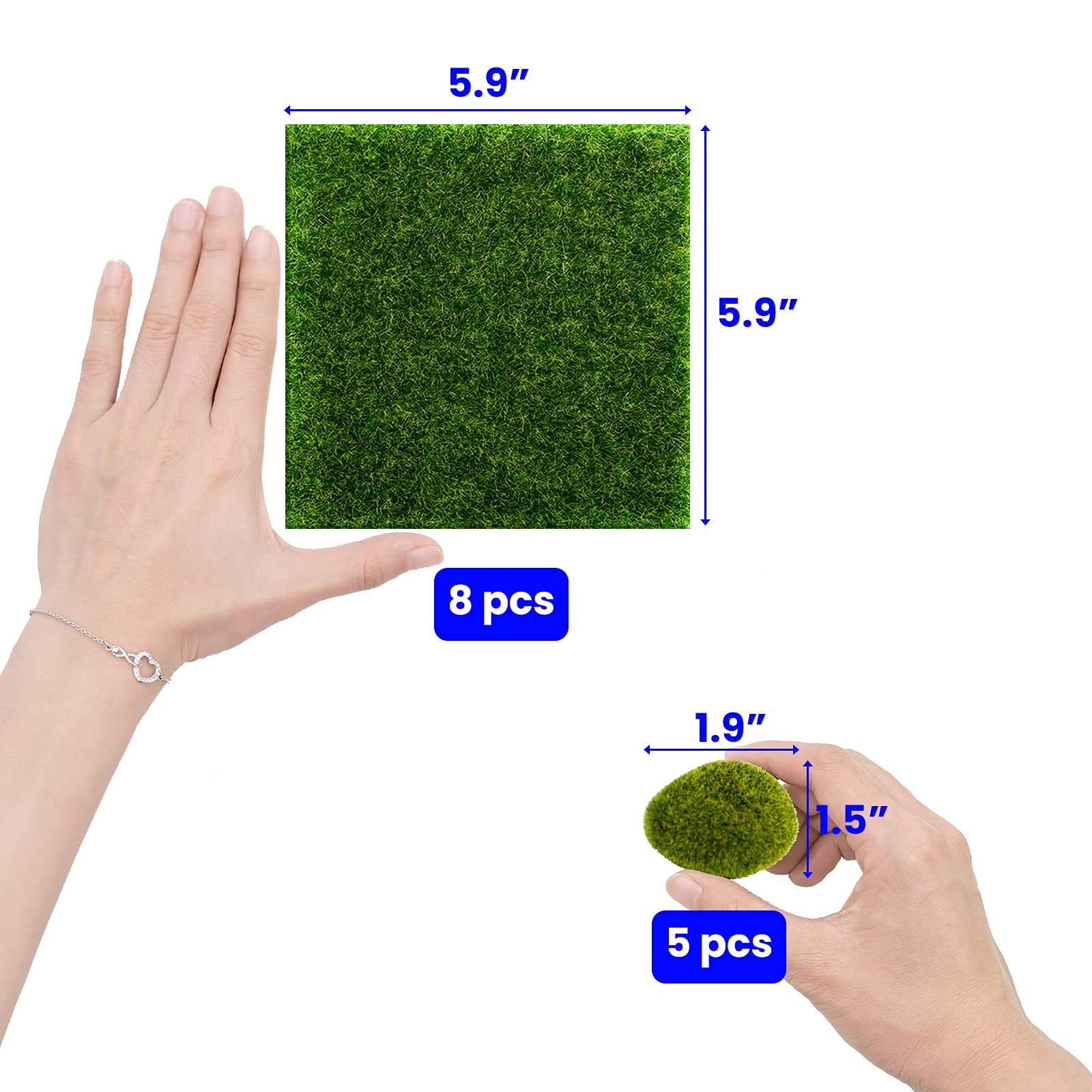 Snail Garden artificial moss rocks add natural texture to miniature gardens.