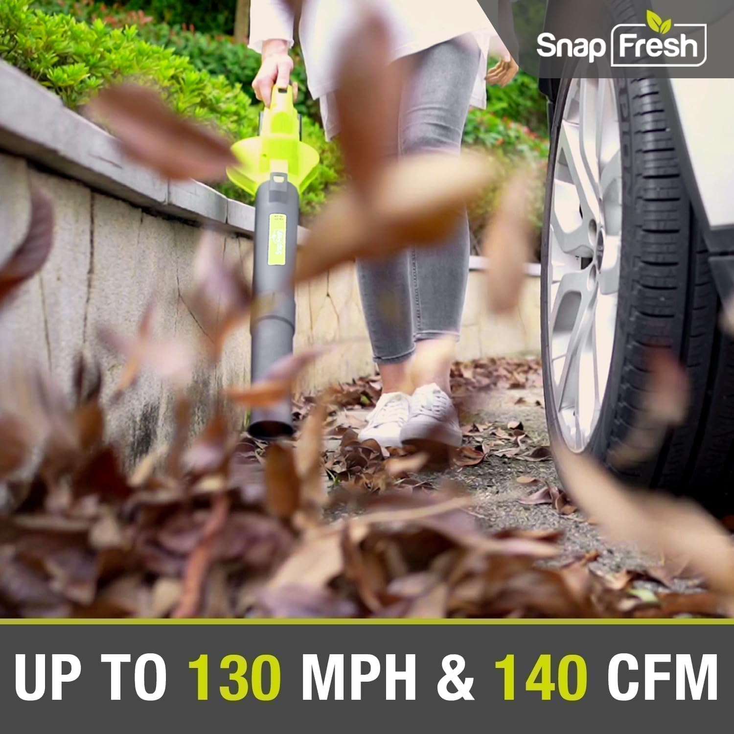 SnapFresh adjustable blowing tube adapts to user height and task.