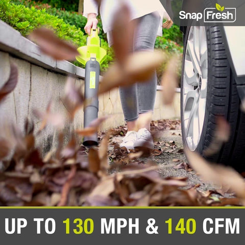 SnapFresh adjustable blowing tube adapts to user height and task.