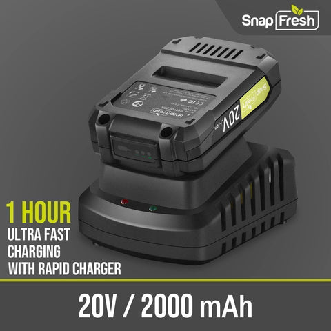 SnapFresh rubber-grip handle prevents slipping for comfortable one-handed operation.