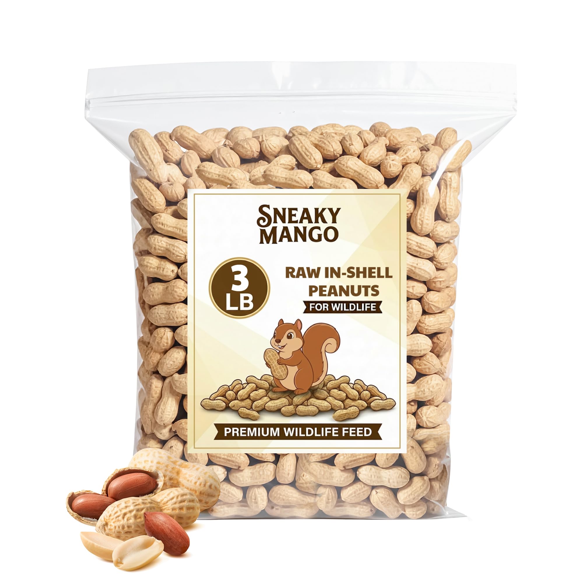 Sneaky Mango peanuts in shell image showing natural wildlife snack for birds and squirrels