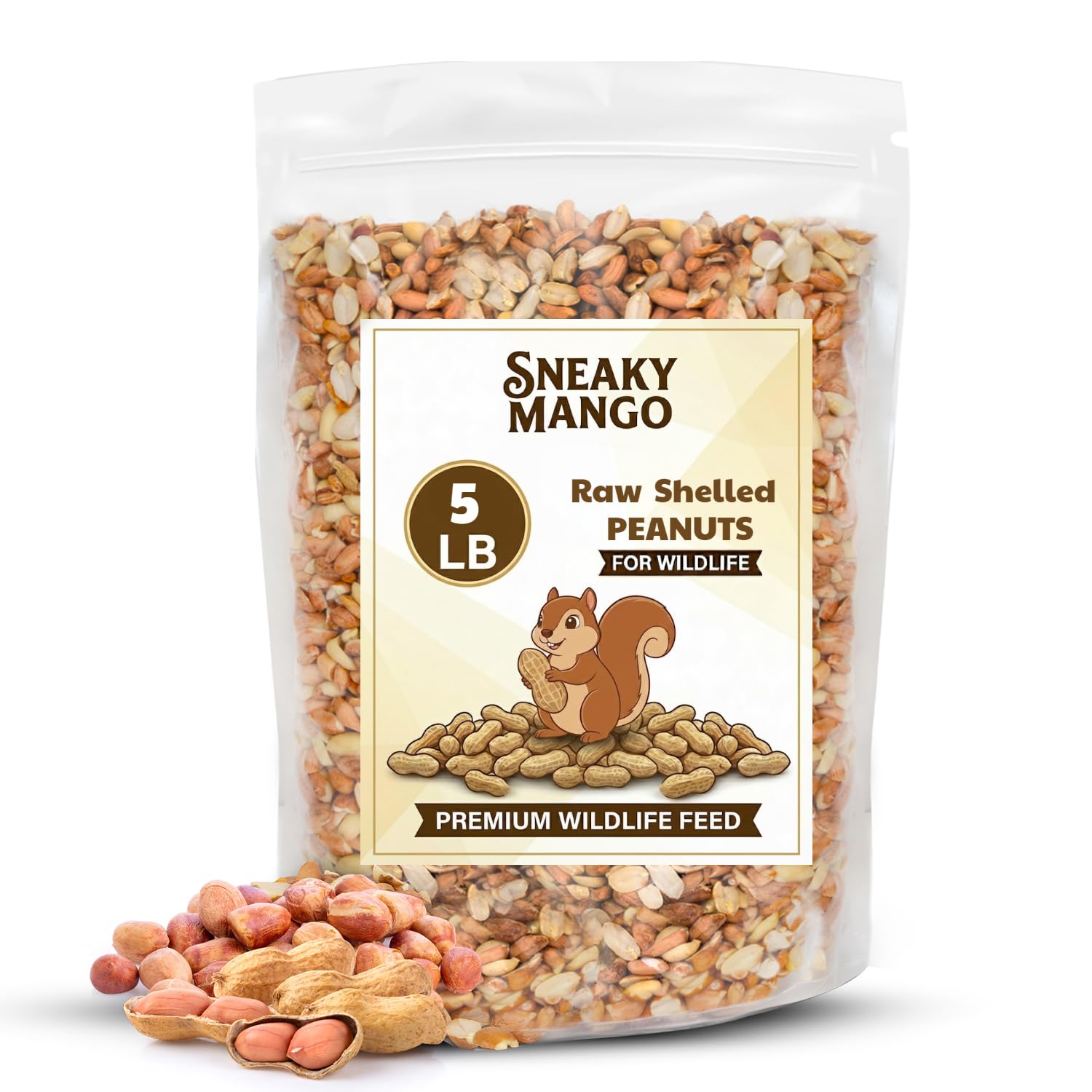 Sneaky Mango raw out-of-shell peanuts in bulk for wildlife feeding