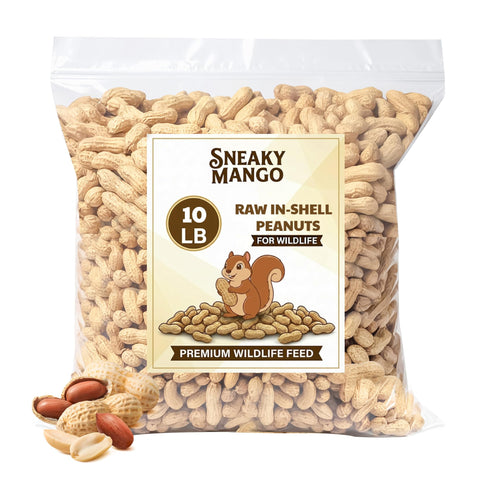 Sneaky Mango raw peanuts in shell in a 10 lb bag for wildlife feeding