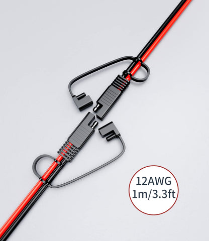 SNLLMZI SAE-to-SAE extension connectors for reliable DC power links.
