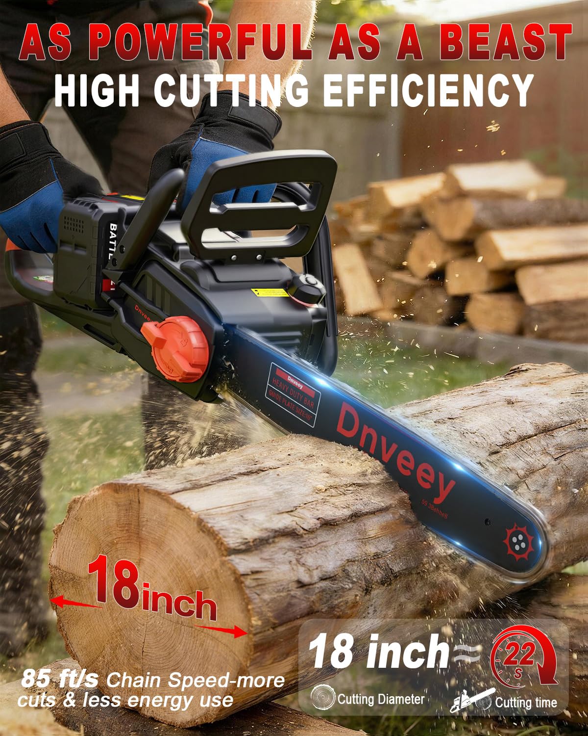 Snoonwee 2100W with 18-inch pro-bar for heavy trunk bucking.