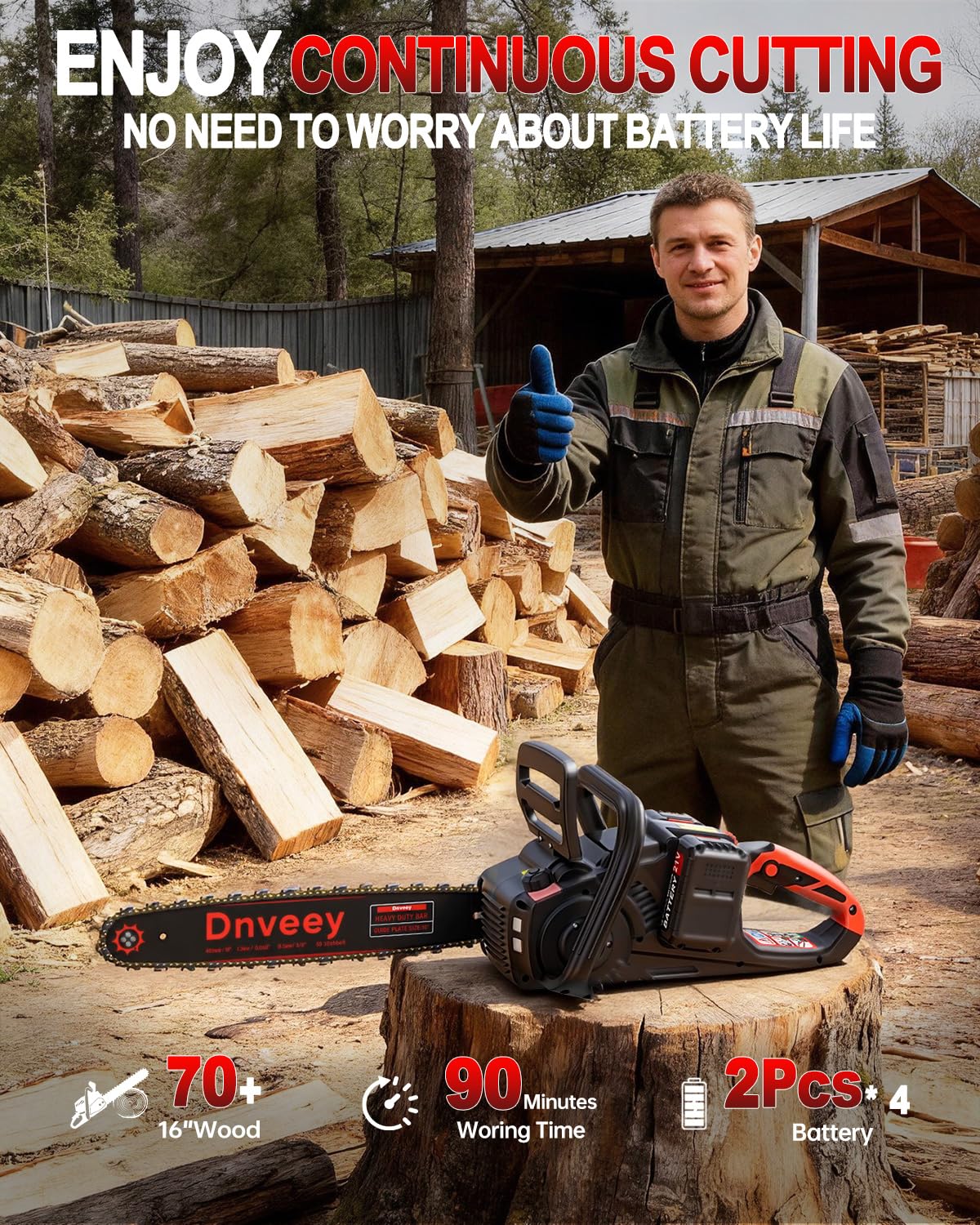 Snoonwee dual-battery series for sustained cutting power.