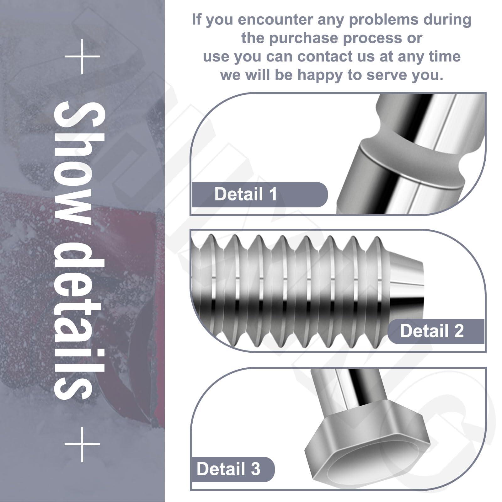 Snowbear easy storage and maintenance with a compact bolt kit.