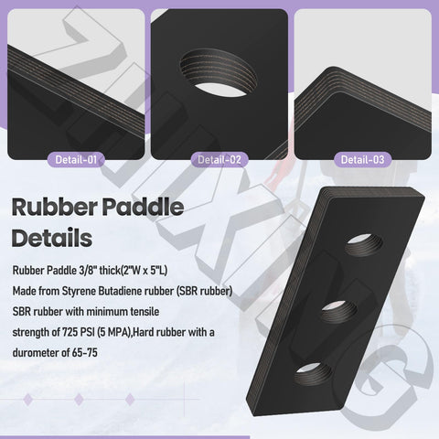 SnowBear impeller paddles close-up of four rubber paddles for consistent snow engagement