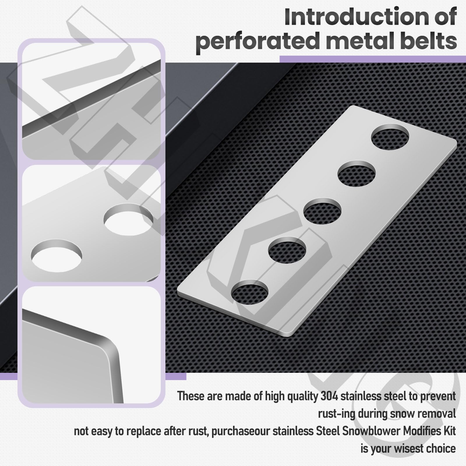 SnowBear stainless steel straps close-up for secure paddle alignment