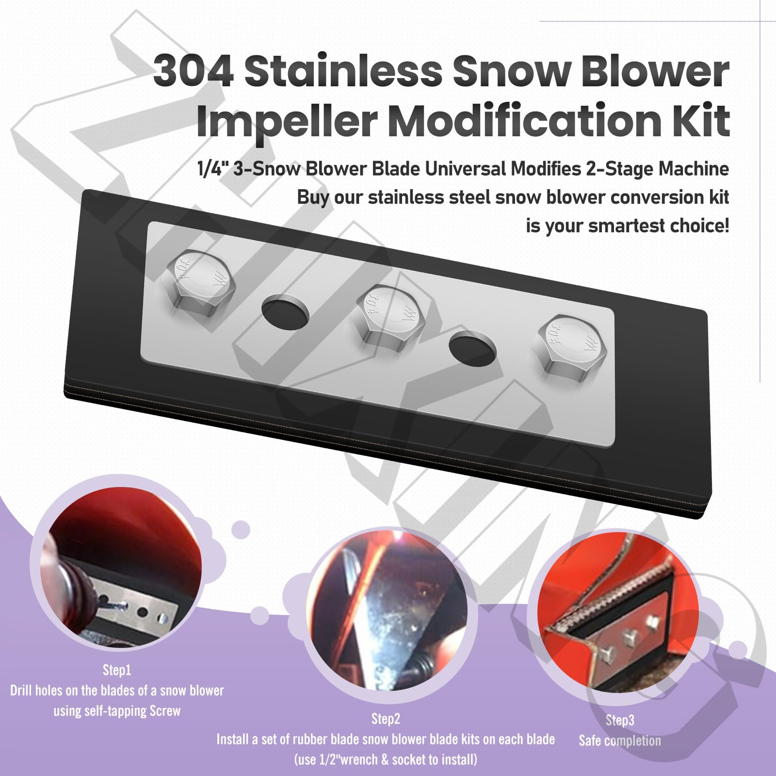 SnowBear bolts and nuts ensure secure installation for reliable operation.
