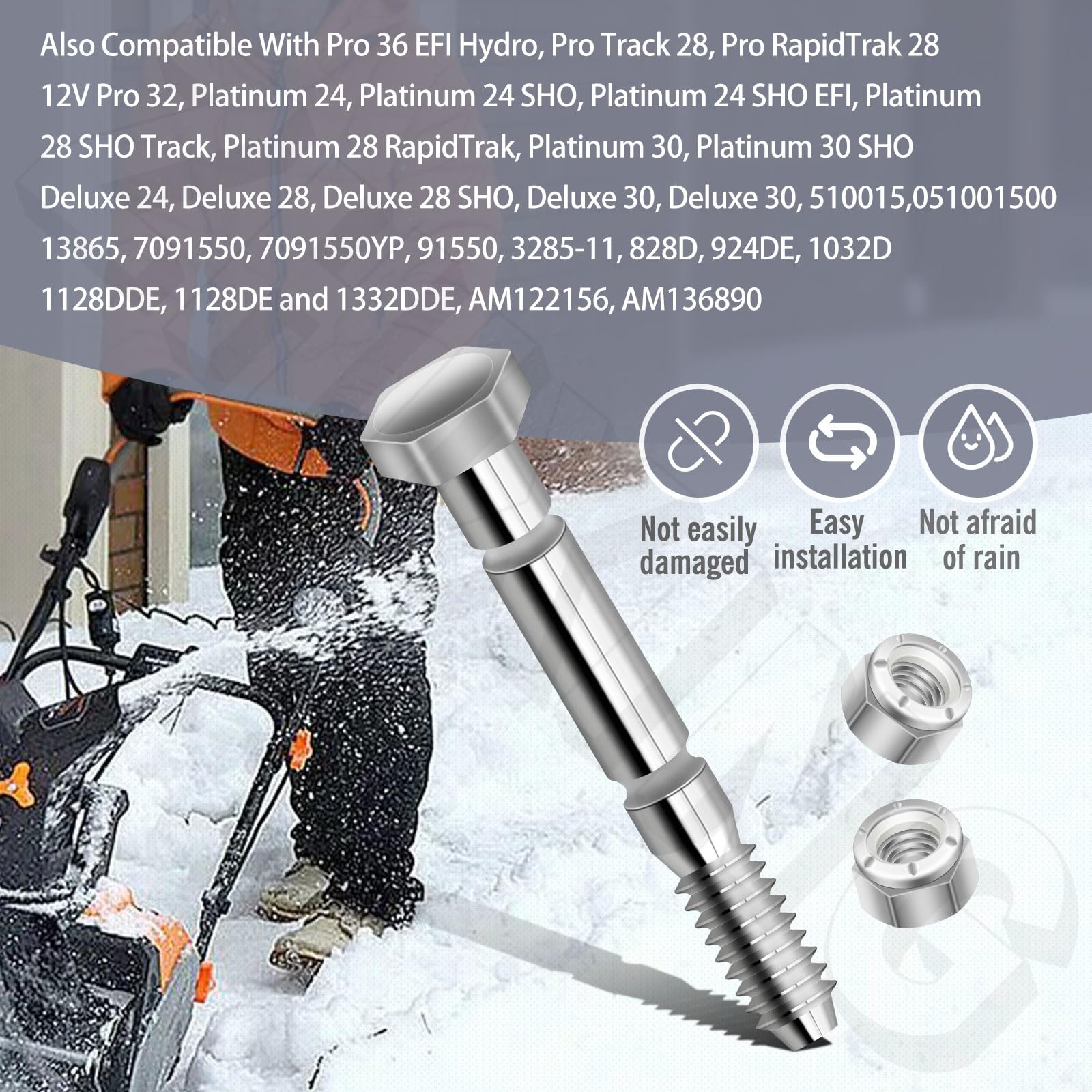 Snowbear auger installation ready bolts simplify repairs during snowfall.