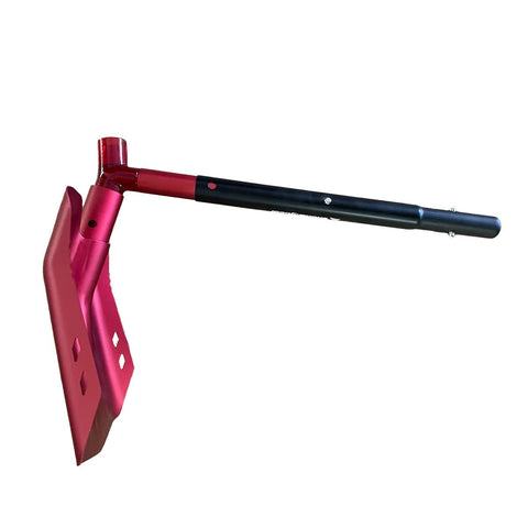 SnowBigDeal Emergency Snow Shovel in chop/hoe mode for faster snow clearing.
