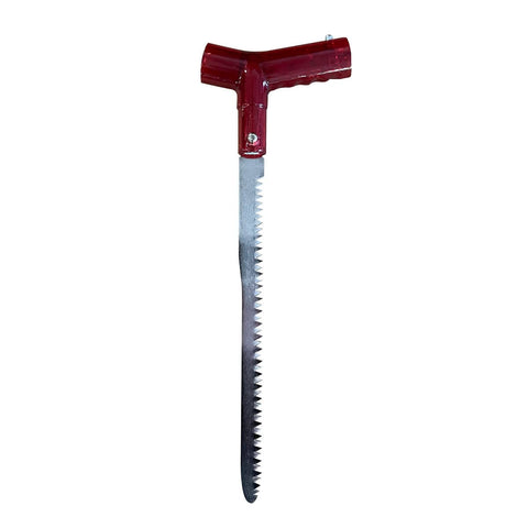 SnowBigDeal Emergency Snow Shovel with saw blade ready to cut ice.