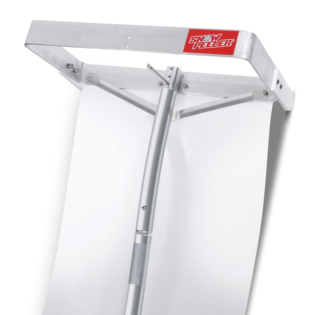 Snowpeeler premium roof rake with 30ft extendable handle for ground-based snow removal.