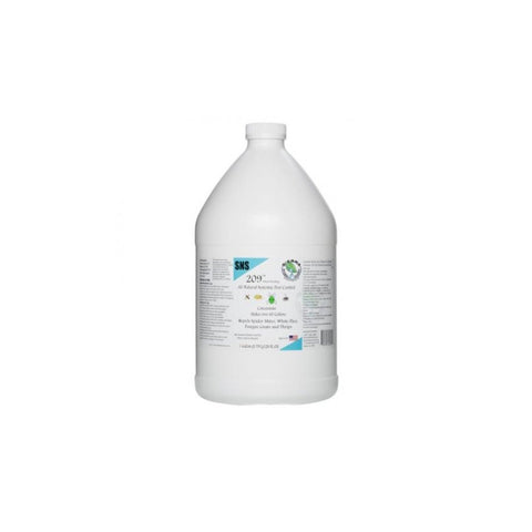 SNS 209 pesticide concentrate bottle for organic pest protection in home gardens.
