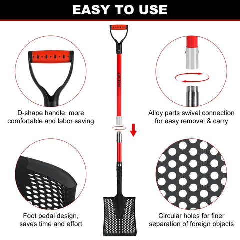 SNSZNMY 10.6 by 9.1 inch perforated scoop enables rapid sifting of sand and soil