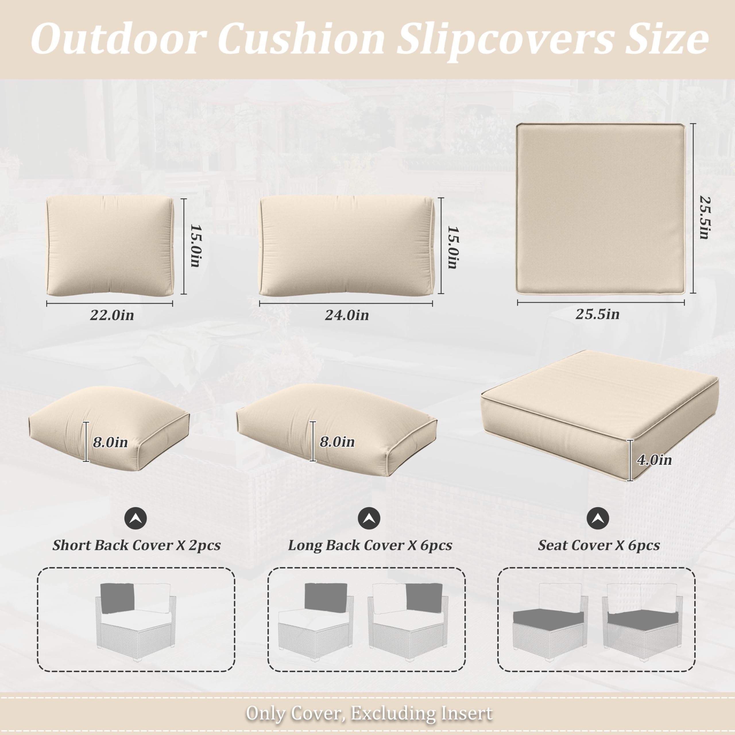 Snubbull cushion slipcovers backrest 22x15x8 close-up with snug fit