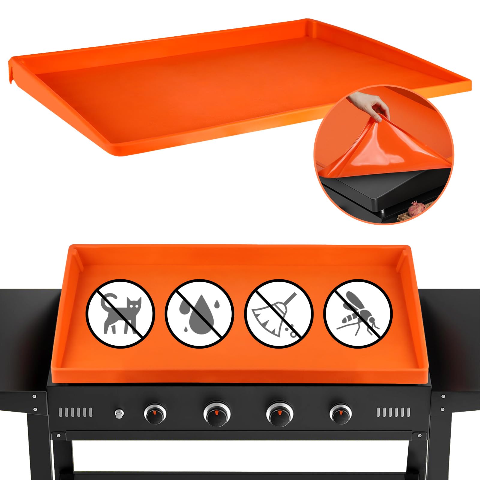 Snuggery 29inch silicone griddle mat with edge cover protects your grill top.