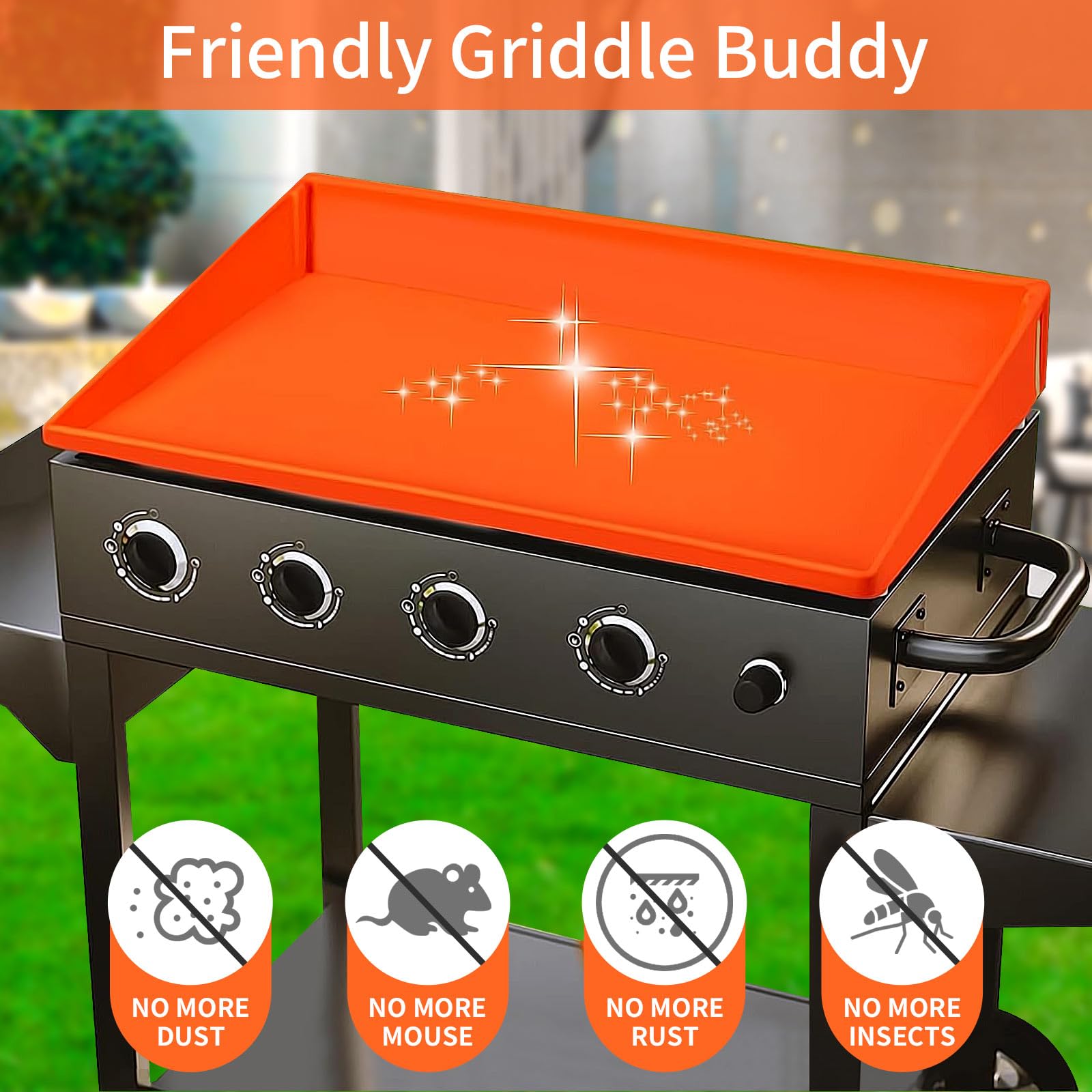 Snuggery 29inch mat keeps grill hygienic between uses and reduces cleanup.