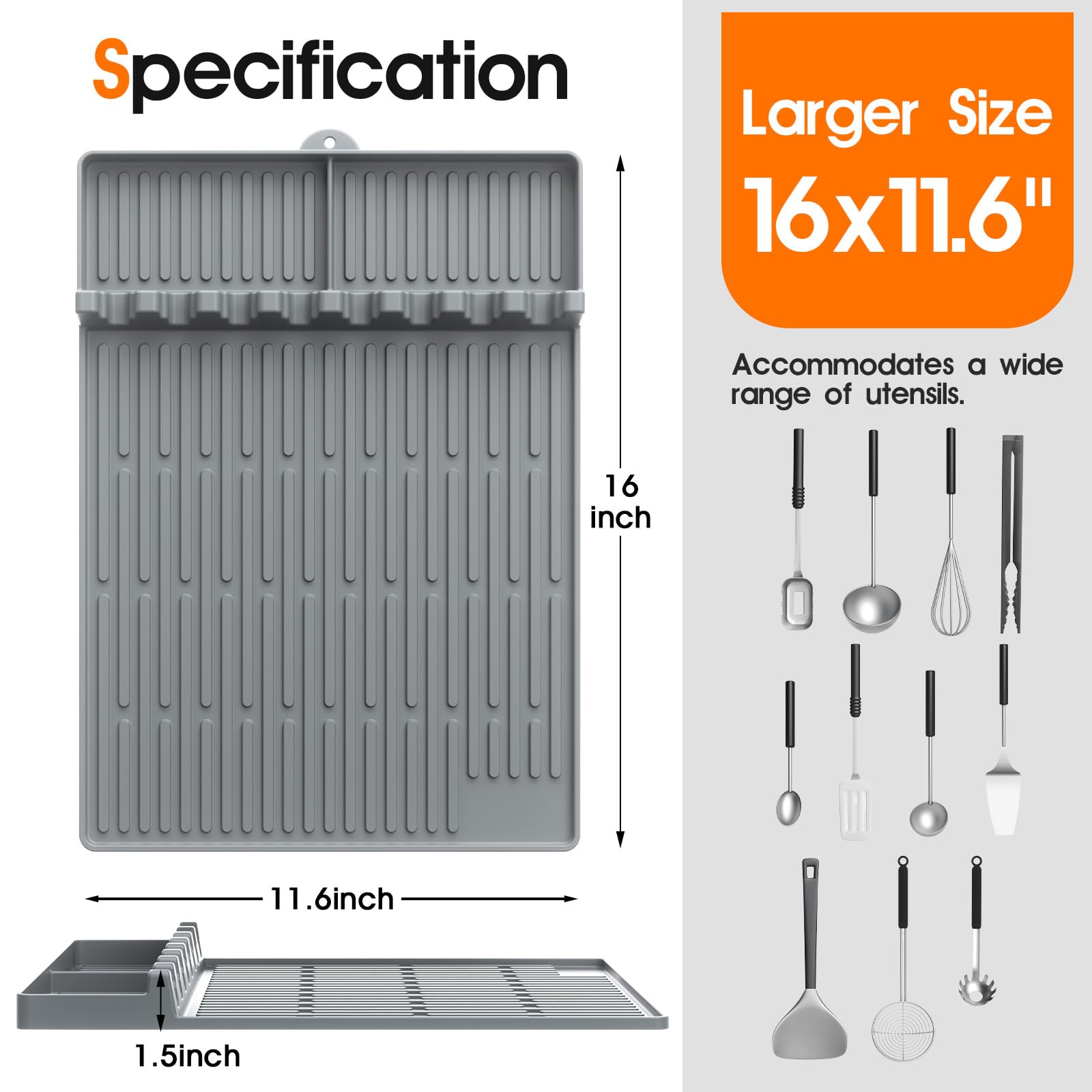 Snuggery griddle tool grooves keep utensils organized and within reach.