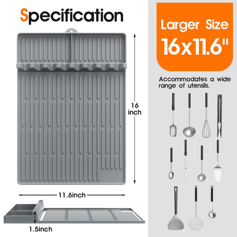 Snuggery griddle tool grooves keep utensils organized and within reach.