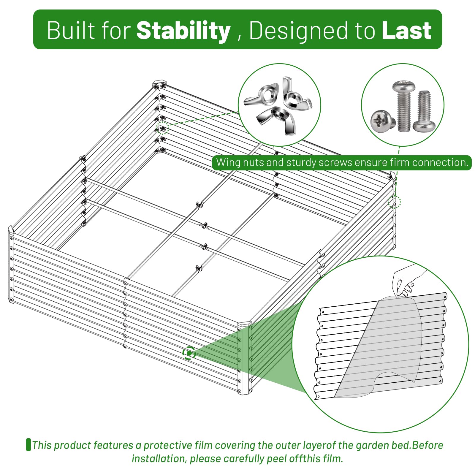 SnugNiture galvanized-steel bed offers durable, weather-resistant performance for outdoor gardens