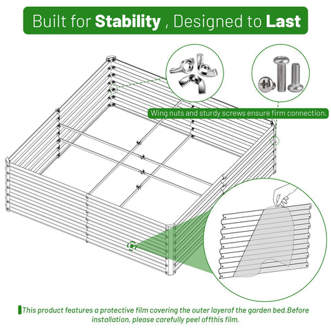 SnugNiture galvanized-steel bed offers durable, weather-resistant performance for outdoor gardens