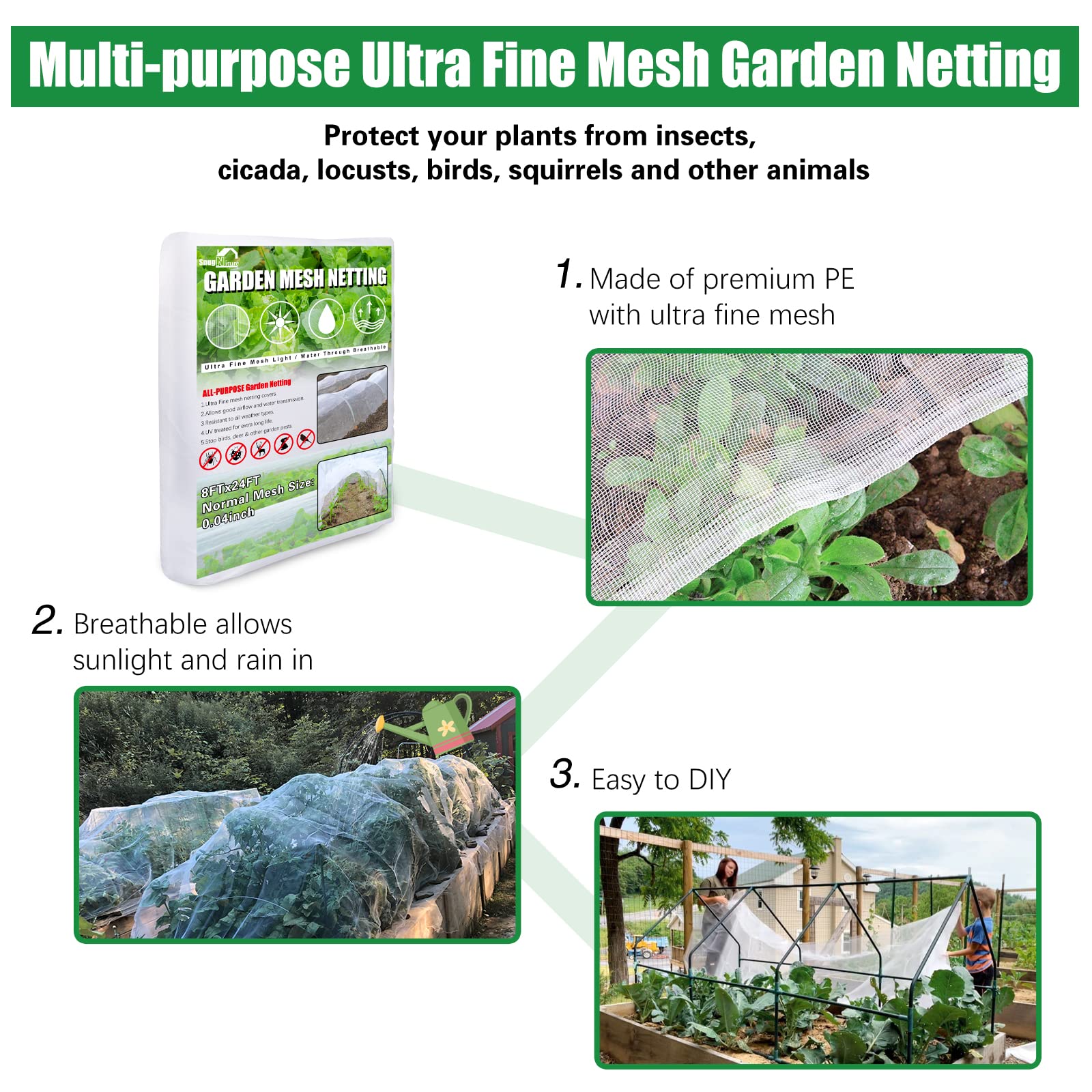 SnugNiture easy-cut edges and secure setup for garden beds