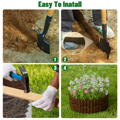 SnugNiture edging defining a flower bed with rich mulch for neat separation.