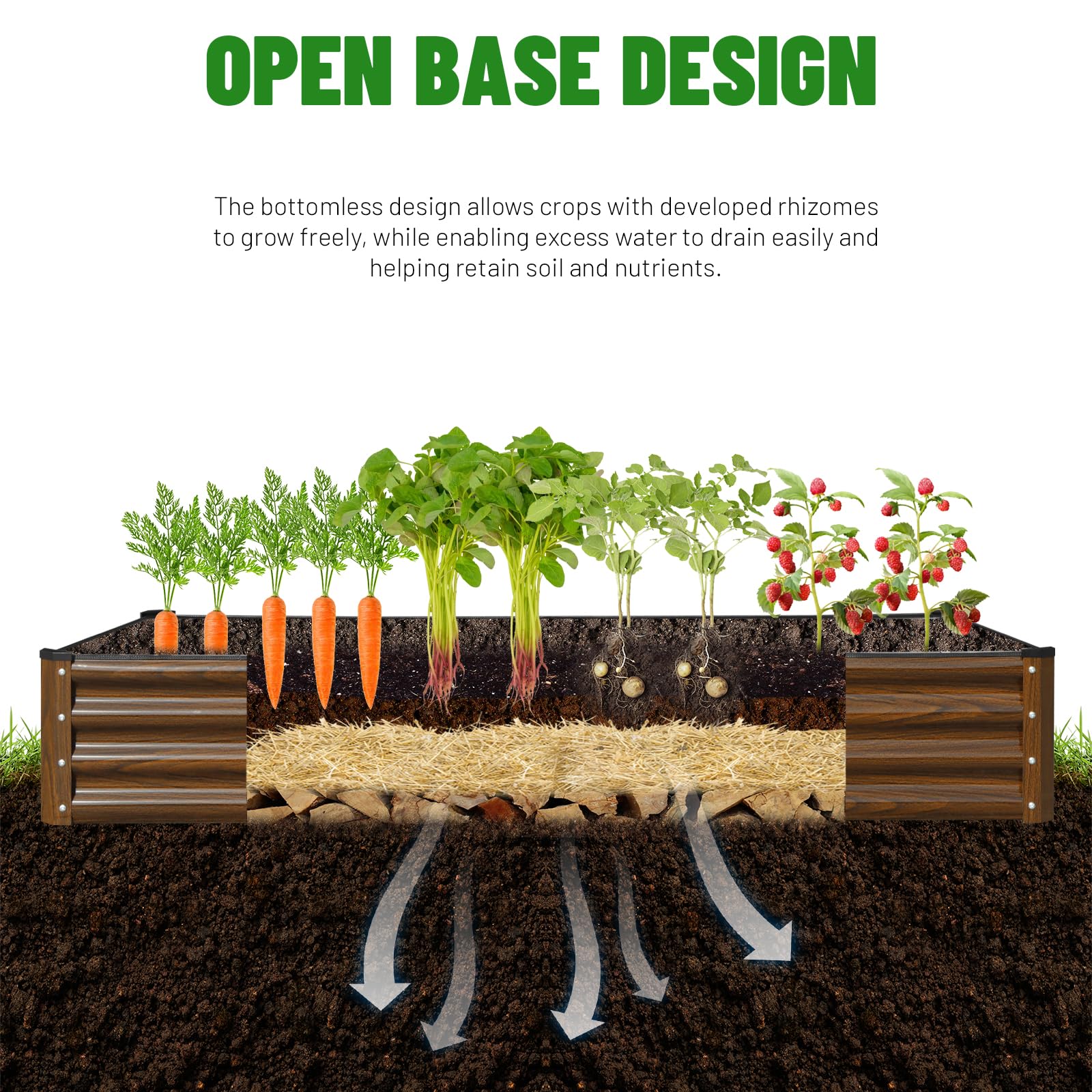 SnugNiture galvanized bed with eco-friendly coating for safe outdoor edibles.