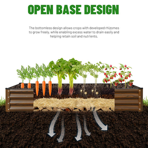 SnugNiture galvanized bed with eco-friendly coating for safe outdoor edibles.