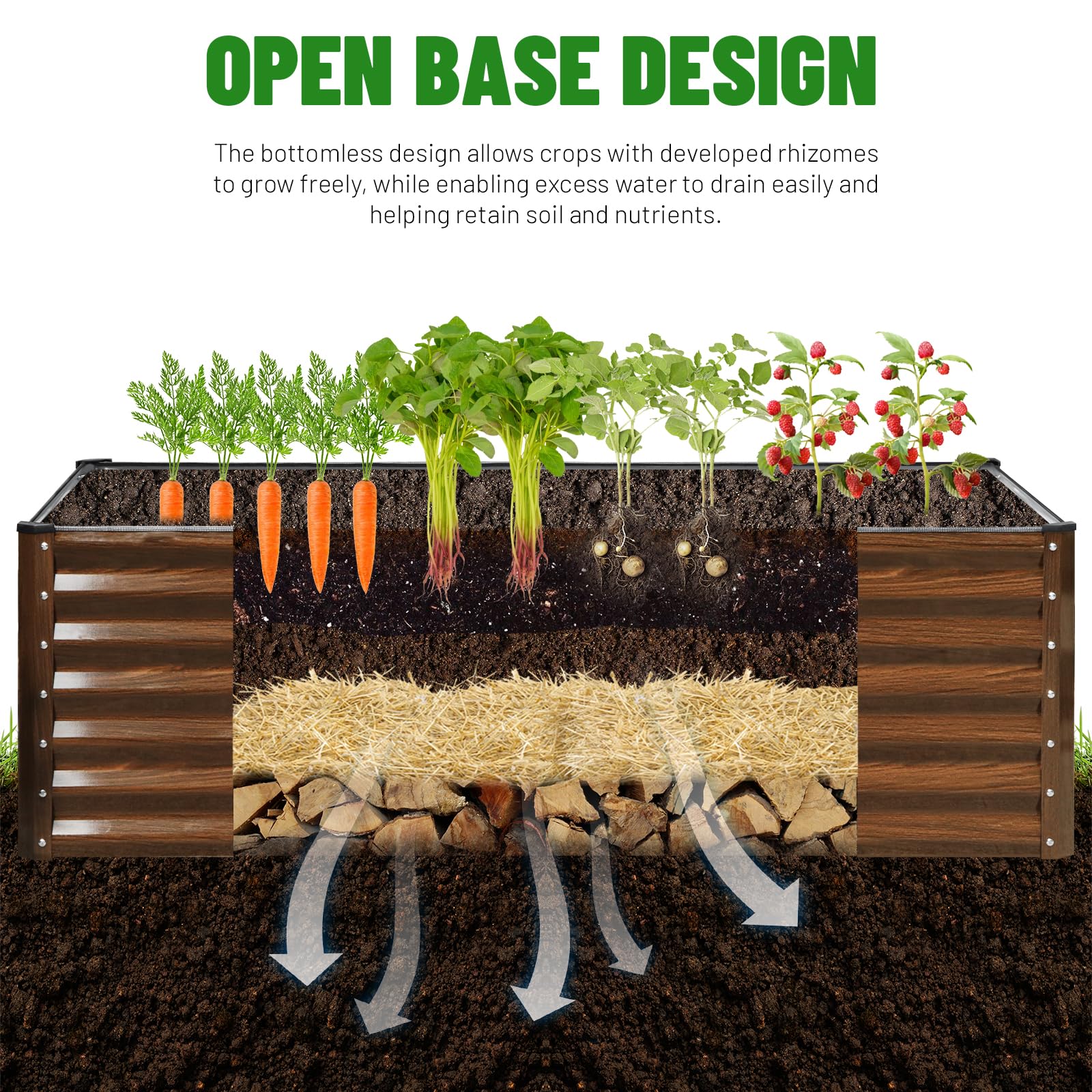 SnugNiture galvanized garden bed with eco-friendly coating for safe outdoor gardening.