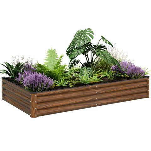 SnugNiture galvanized raised garden bed full setup highlighting spacious planting area.
