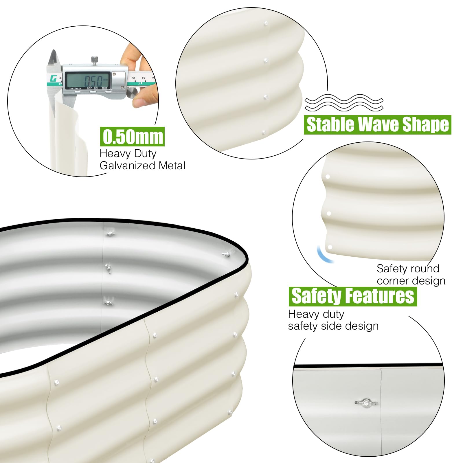 SnugNiture galvanized raised bed oval bottomless drainage promotes healthy root growth