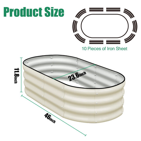 SnugNiture galvanized raised bed oval eco-friendly coating prevents soil contact with metal