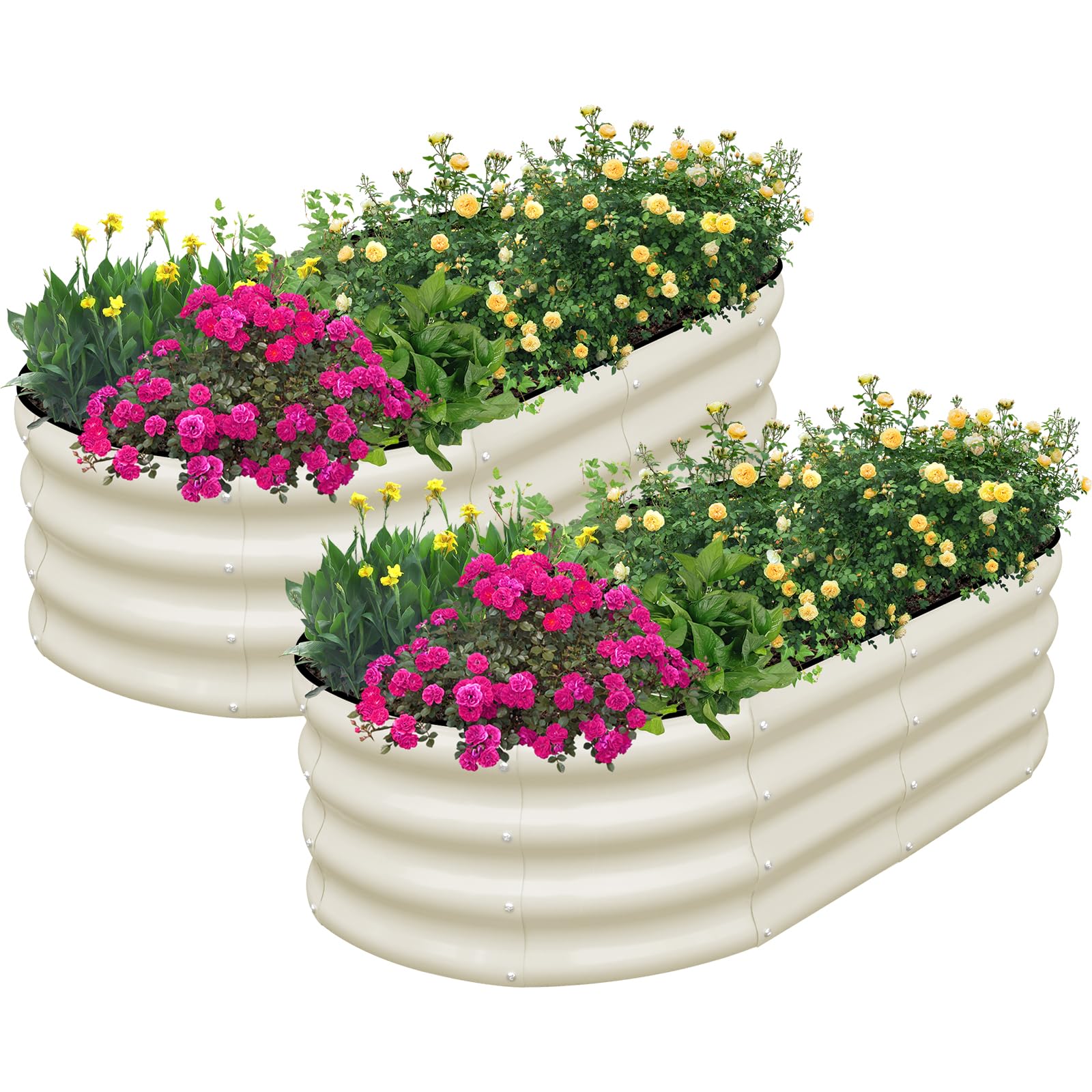SnugNiture galvanized raised bed oval outdoor assembly for quick setup in your garden