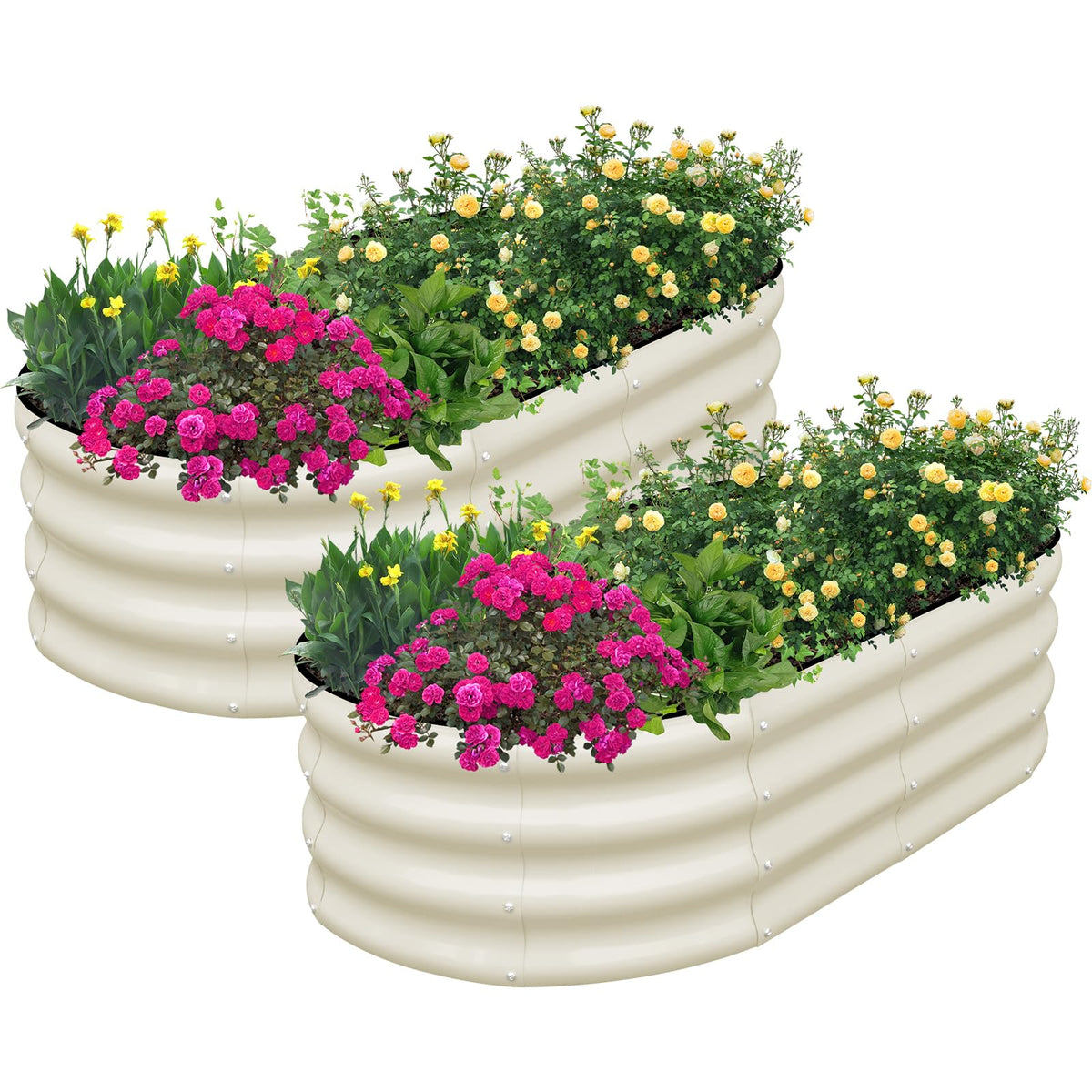SnugNiture galvanized raised bed oval outdoor assembly for quick setup in your garden