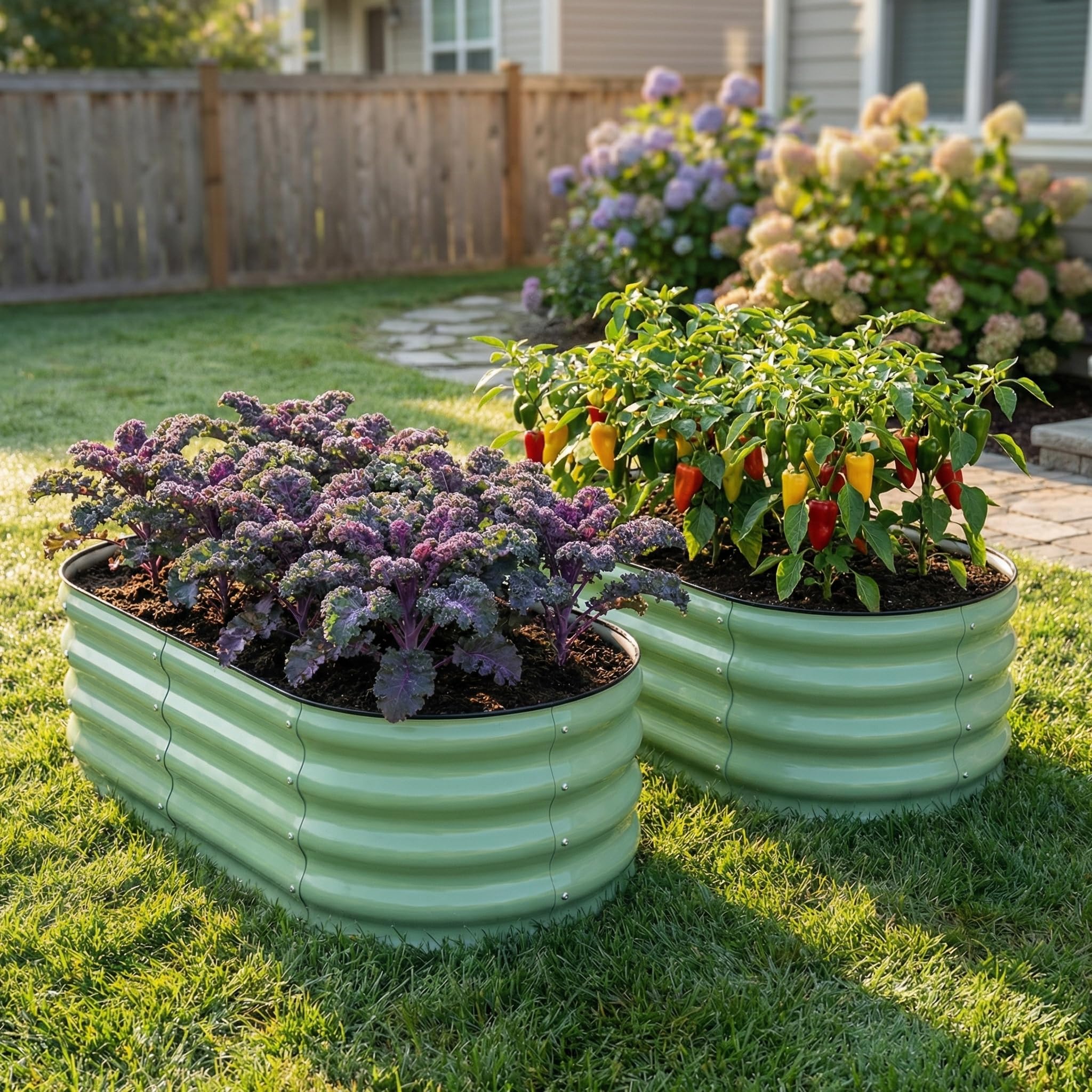 SnugNiture two-pack raised beds displayed together for outdoor use