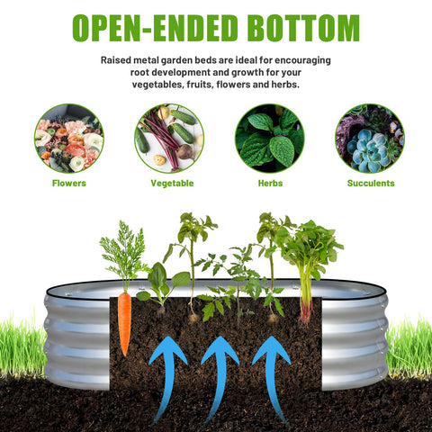 Easy assembly step for SnugNiture galvanized oval garden bed