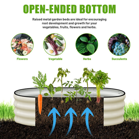 SnugNiture galvanized raised garden bed drainage with bottomless frame for soil permeability.